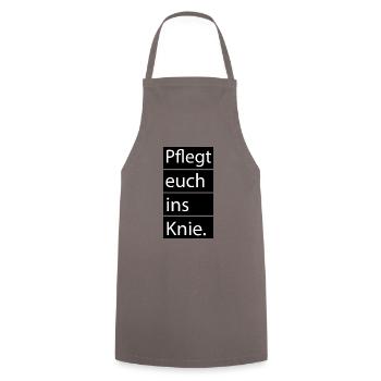 Pflegt euch ins Knie - Kochschürze - Grau - Vorne - AI Model Male 185 dark (185cm)