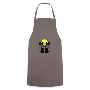 Palmiers de vacances à la bière - Tablier de cuisine - gris - Devant - AI Model Male 185 dark (185cm)