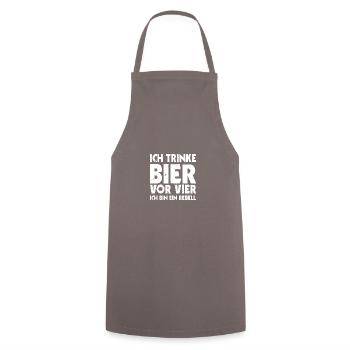 Ich trinke Bier vor vier Ich bin ein Rebell - Kochschürze - Grau - Vorne - AI Model Male 185 dark (185cm)