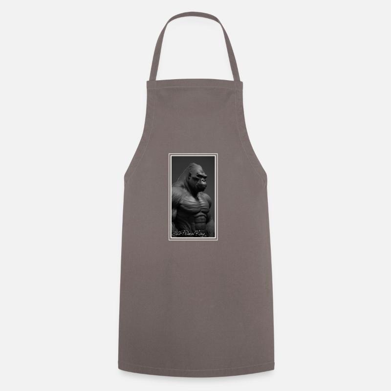The Primal King Gorilla - 3D Render - Cooking Apron - grey