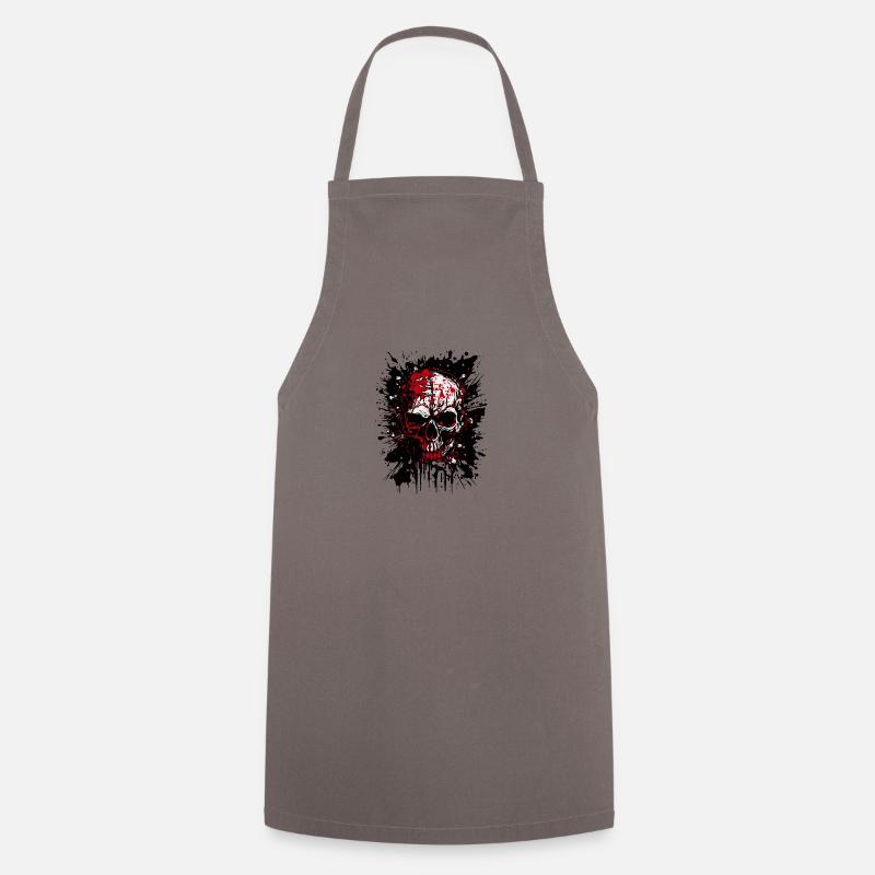 Crâne - Tablier de cuisine - gris