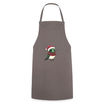 Colibri oiseau Noël bande dessinée - Tablier de cuisine - gris - Devant - AI Model Male 185 dark (185cm)
