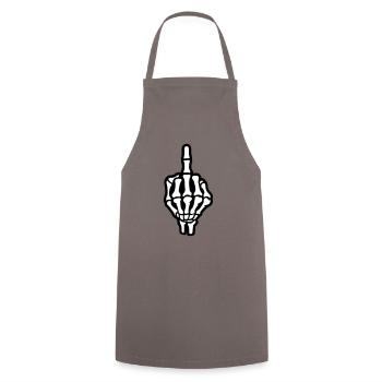 Skeleton Middle Finger Hand - Cooking Apron - grey - Front - AI Model Male 185 dark (185cm)