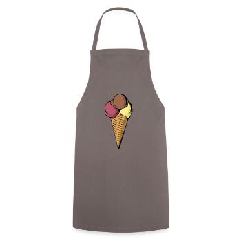 Eiswaffel klein - Kochschürze - Grau - Vorne - AI Model Male 185 dark (185cm)