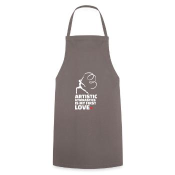 I love gymnastics stylish artistic - Cooking Apron - grey - Front - AI Model Male 185 dark (185cm)