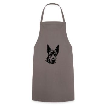 Doberman Dog Head - Cooking Apron - grey - Front - AI Model Male 185 dark (185cm)