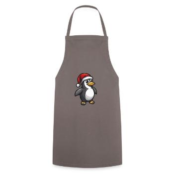 Pinguin Weihnachten - Kochschürze - Grau - Vorne - AI Model Male 185 dark (185cm)