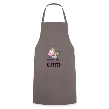 Noch näher es klatscht Glitzer Einhorn Geschenk - Kochschürze - Grau - Vorne - AI Model Male 185 dark (185cm)