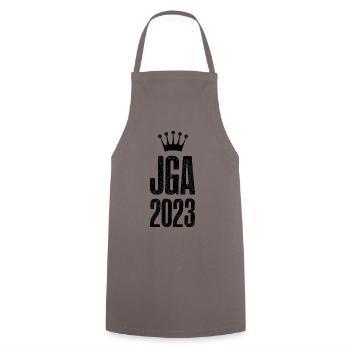 Jga 2023 Junggesellenabschied - Kochschürze - Grau - Vorne - AI Model Male 185 dark (185cm)