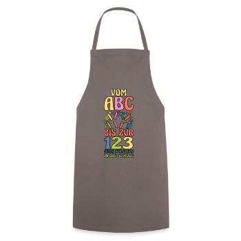 Kita Abgänger Schulanfang Schulkind Einschulung - Kochschürze - Grau - Vorne - AI Model Male 185 dark (185cm)