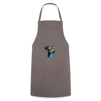 Greyhound Dog Head Cool - Cooking Apron - grey - Front - AI Model Male 185 dark (185cm)
