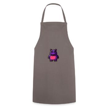 Nilpferd Halloween Tier - Kochschürze - Grau - Vorne - AI Model Male 185 dark (185cm)
