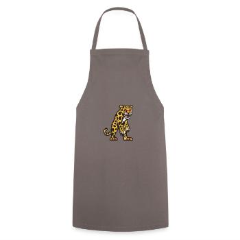 Leopard Halloween Animal - Cooking Apron - grey - Front - AI Model Male 185 dark (185cm)