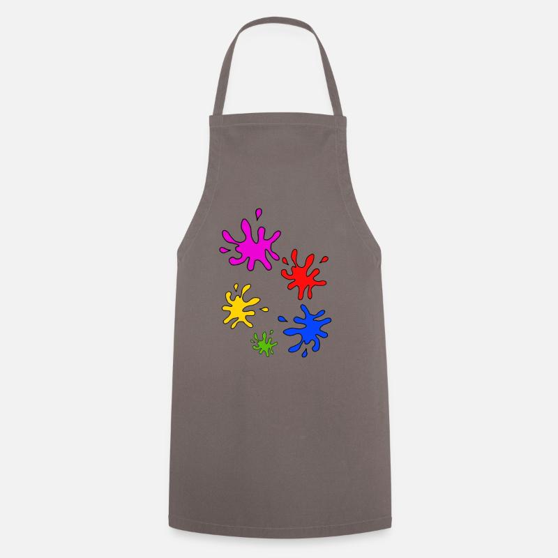 Éclaboussures de couleurs colorées - Tablier de cuisine - gris