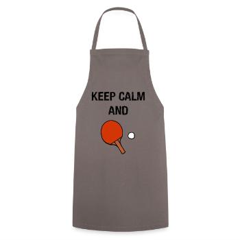 Keep calm table tennis - Cooking Apron - grey - Front - AI Model Male 185 dark (185cm)