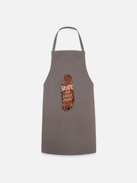Skate And Knock Down - Skateboard Skater Skating - Cooking Apron - grey