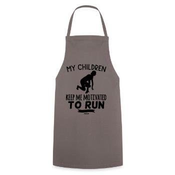 Maman cadeau enfants sport course jogging - Tablier de cuisine - gris - Devant - AI Model Male 185 dark (185cm)
