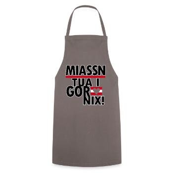 Austrian dialect Styrian - Cooking Apron - grey - Front - AI Model Male 185 dark (185cm)