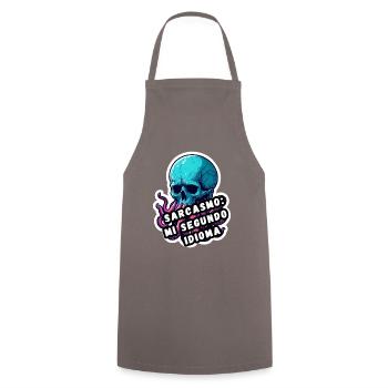 Sarcasm - Cooking Apron - grey - Front - AI Model Male 185 dark (185cm)