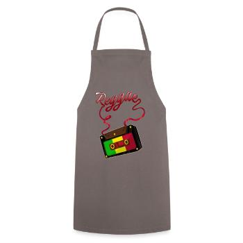 Reggae Tape Cassette Retro Music Motif - Cooking Apron - grey - Front - AI Model Male 185 dark (185cm)