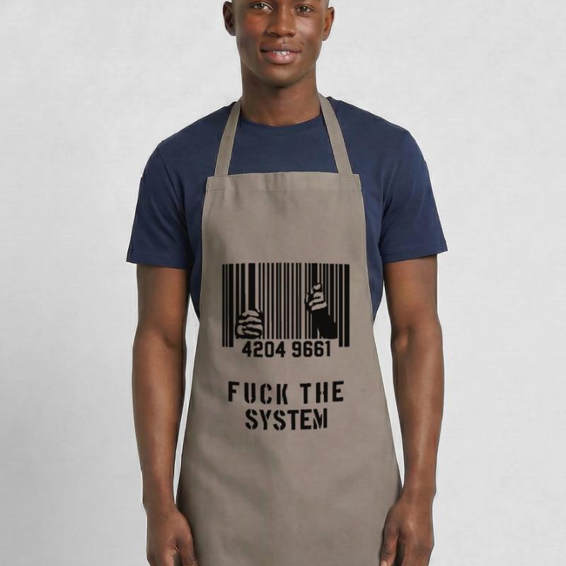 BAISER LE SYSTÈME Prison de code à barres Tablier de cuisine