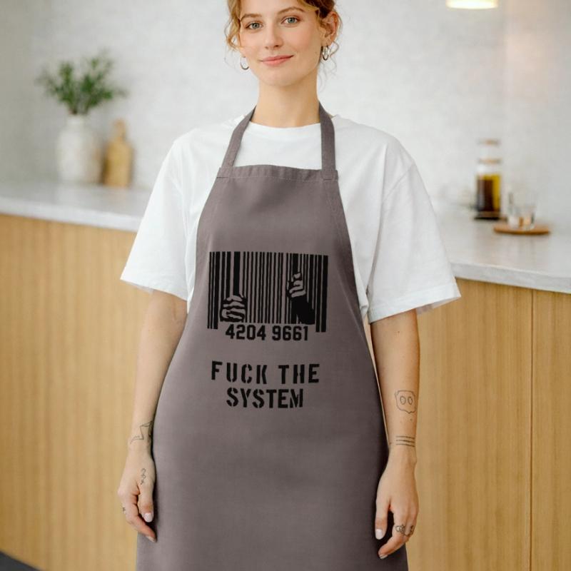 BAISER LE SYSTÈME Prison de code à barres Tablier de cuisine