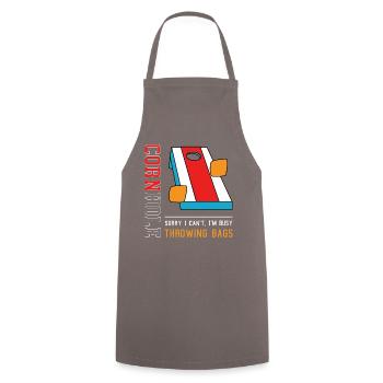Busy Throwing Bags Cornhole Squad Hobby Sports - Cooking Apron - grey - Front - AI Model Male 185 dark (185cm)