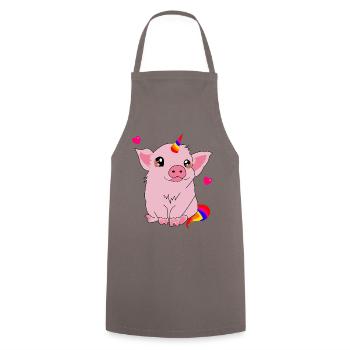 Schweinhorn unicorn - Cooking Apron - grey - Front - AI Model Male 185 dark (185cm)