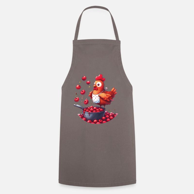 Poule Cerises - Tablier de cuisine - gris