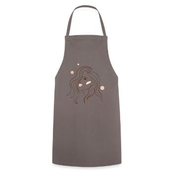 minimalistisches Design einer wunderschönen Frau - Kochschürze - Grau - Vorne - AI Model Male 185 dark (185cm)