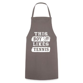 Boy Likes Tennis Ironic Saying Ball Sports Hobby - Cooking Apron - grey - Front - AI Model Male 185 dark (185cm)