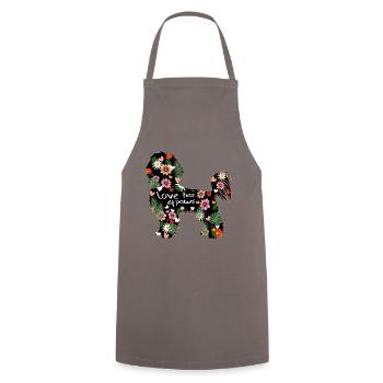 Maltese Dog - Cooking Apron - grey - Front - AI Model Male 185 dark (185cm)