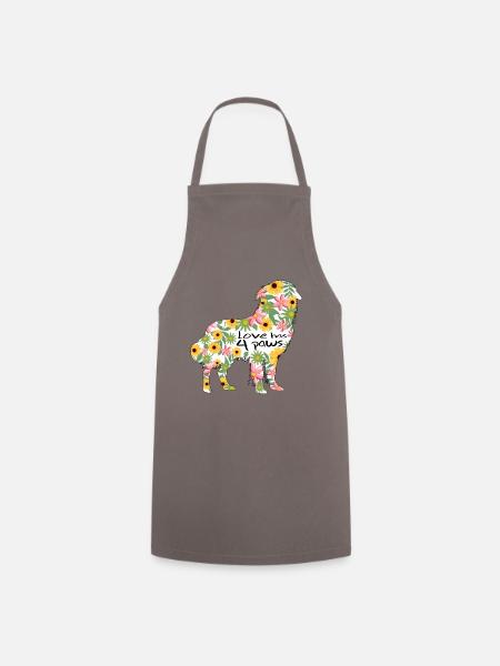 Australian sheperd aussie Hund Hundesprüche Pfote - Kochschürze - Grau
