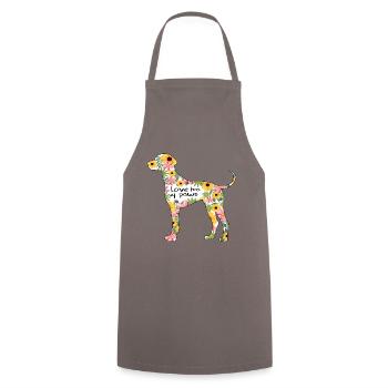 Braque de Weimar chien chien dictons chien maman patte - Tablier de cuisine - gris - Devant - AI Model Male 185 dark (185cm)