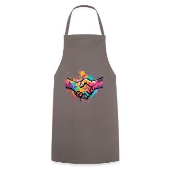 Handshake graffiti - Cooking Apron - grey - Front - AI Model Male 185 dark (185cm)