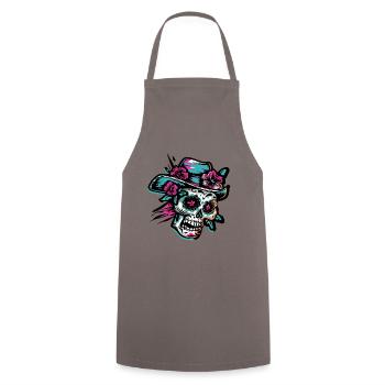 Crâne Neon Muertos - Tablier de cuisine - gris - Devant - AI Model Male 185 dark (185cm)