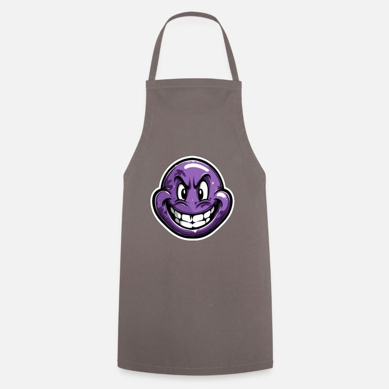 Visage violet rire sinistrement - Tablier de cuisine - gris