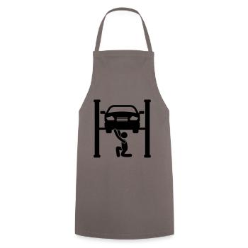 Car Car Werstatt Symbol Mechanic - Cooking Apron - grey - Front - AI Model Male 185 dark (185cm)