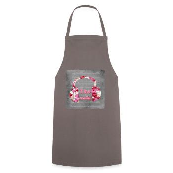 Des écouteurs du cœur J’aime la musique - Tablier de cuisine - gris - Devant - AI Model Male 185 dark (185cm)