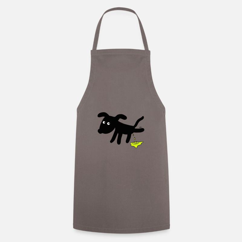 Dog pees dogs - Cooking Apron - grey