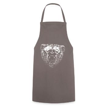 Russian bear with the slogan Russian soul for - Cooking Apron - grey - Front - AI Model Male 185 dark (185cm)
