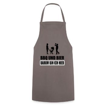 BBQ - Kochschürze - Grau - Vorne - AI Model Male 185 dark (185cm)