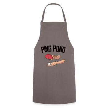 Serve Table Tennis Ball Table Tennis Player Ping - Cooking Apron - grey - Front - AI Model Male 185 dark (185cm)