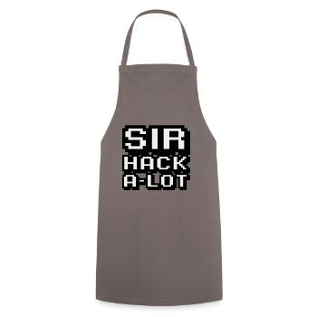Computer hacken und Pixel-Kunst Sir Hack A Lot - Kochschürze - Grau - Vorne - AI Model Male 185 dark (185cm)