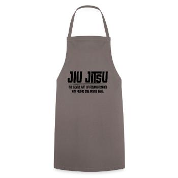 Jiu Jitsu - the gentle art of folding clothes, - Cooking Apron - grey - Front - AI Model Male 185 dark (185cm)