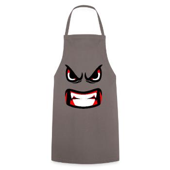 nasty teeth flaling face - Cooking Apron - grey - Front - AI Model Male 185 dark (185cm)