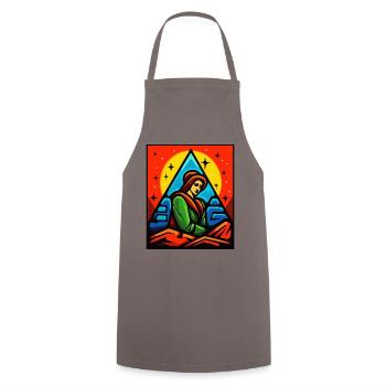 Is This Art: Tough Life Woman - Cooking Apron - grey - Front - AI Model Male 185 dark (185cm)