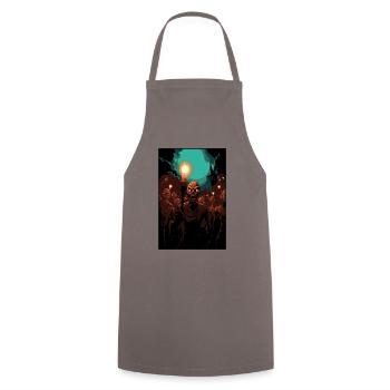 Parody of the Zombie Lynch Mob - Cooking Apron - grey - Front - AI Model Male 185 dark (185cm)
