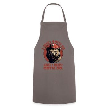 Un ours doit faire ce qu’un ours doit faire - Tablier de cuisine - gris - Devant - AI Model Male 185 dark (185cm)