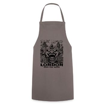 Londres est un monstre, il vous dévore vivant - Tablier de cuisine - gris - Devant - AI Model Male 185 dark (185cm)